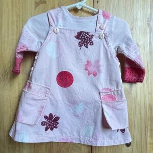 MARESE France Peony Jumper Dress & Long Sleeve Top Cotton 6 Months